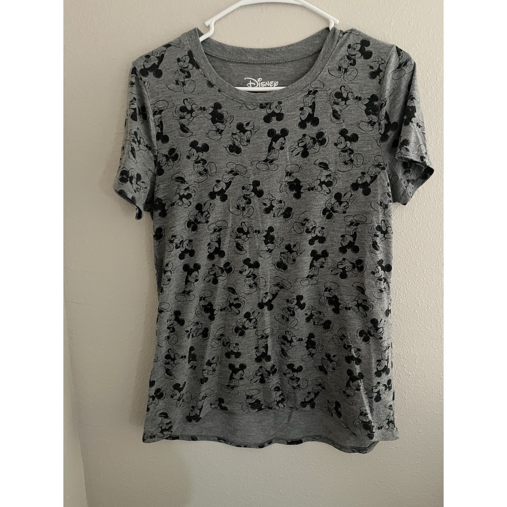 Disney Mickey Mouse Gray All Over Print T-Shirt Adult Size L